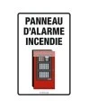 French sign " Fire alarm panel " sign: many sizes, shapes, materials & languages + optional features