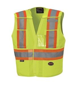 Veste de sécurité Pioneer jaune haute visibilité, classe 2, niveau 2, détachable, 5 poches, vendue à l’unité