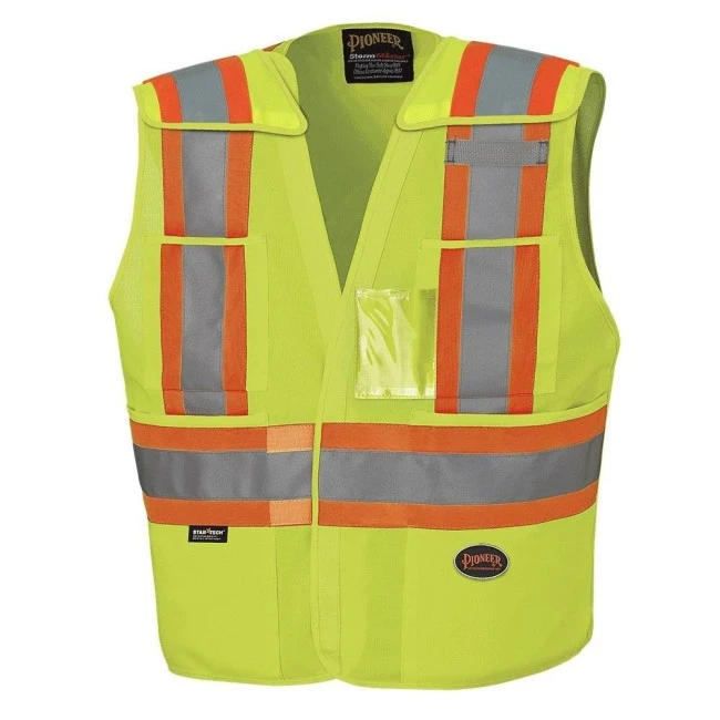 Pioneer yellow high-visibility safety jacket, class 2, level 2, detachable, 5 pockets, sold individually Pioneer yellow high-visibility safety jacket, class 2, level 2, detachable, 5 pockets, sold individually