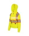 Women's orange Pioneer fleece hoodie made of high-visibility 10.5 oz polyester, sold individually