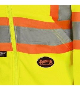 Women's orange Pioneer fleece hoodie made of high-visibility 10.5 oz polyester, sold individually