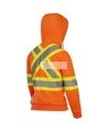 Women's orange Pioneer fleece hoodie made of high-visibility polyester, sold individually