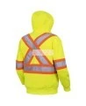 Men's orange Pioneer fleece hoodie 10.5 oz made of high-visibility polyester, sold individually
