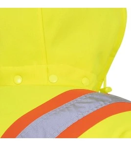 Men's orange Pioneer fleece hoodie 10.5 oz made of high-visibility polyester, sold individually