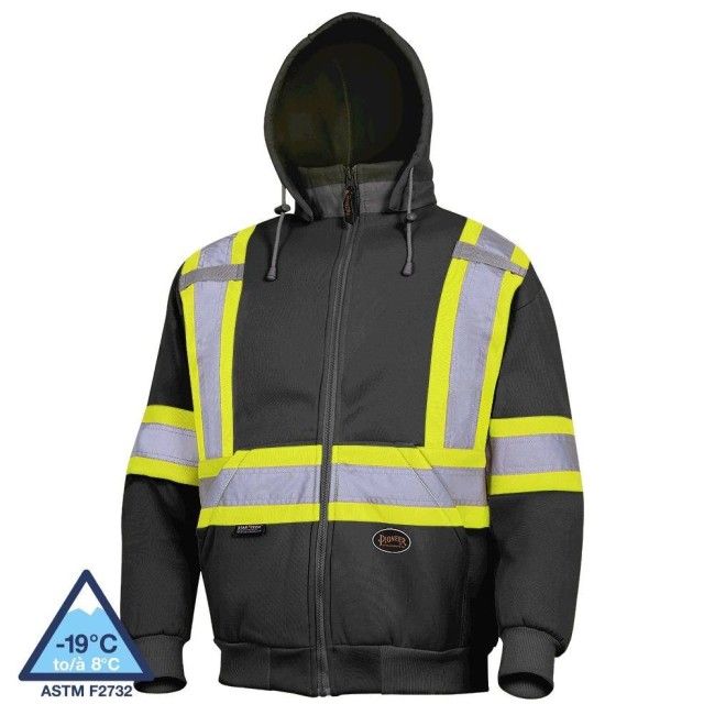 Kangourou Pioneer en polaire de polyester Noir 10.5 oz basse visibilité pour homme, vendu à l’unité Kangourou Pioneer en polaire de polyester Noir 10.5 oz basse visibilité pour homme, vendu à l’unité