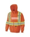 Men's orange Pioneer fleece hoodie made of high-visibility polyester 10.5 oz, sold individually