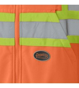 Kangourou Pioneer en polaire orange fait de polyester 7 oz haute visibilité pour homme, vendu à l’unité
