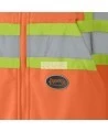 Men's orange Pioneer fleece hoodie made of high-visibility polyester 10.5 oz, sold individually