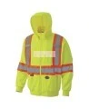 Men's yellow Pioneer fleece hoodie 7 oz made of high-visibility polyester, sold individually