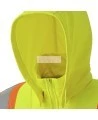 Men's yellow Pioneer fleece hoodie 7 oz made of high-visibility polyester, sold individually