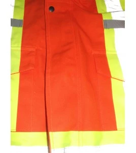 Combinaison en coton orange haute visibilité doublée de polyester, Terra, vendu à l’unité de la grandeur petit (P) à 5XL
