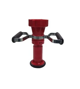 Polycarbonate spray nozzle with handle for 2.5" hose, QST (Quebec) thread, fog stream, full stream or complete shut-off