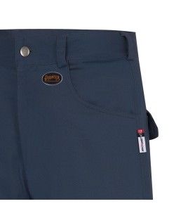 Pioneer FR-tech Model 7764, Arc 2 rated, 7 oz. navy blue flame-retardant cargo pants with high-visibility stripes, various sizes