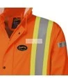 Waterproof, flame-retardant, high-visibility orange safety coat, model 5892 Pioneer Flame-Gard, sizes XS to 7 XL