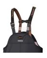 Waterproof, flame-retardant, black low-visibility safety bib pant, model 5895BK Pioneer Flame-Gard, sizes XS to 4 XL