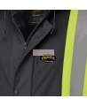 Manteau de sécurité noir, imperméable, ignifuge et de basse visibilité, modèle 5894BK Pioneer Flame-Gard, grandeurs XS à 4XL