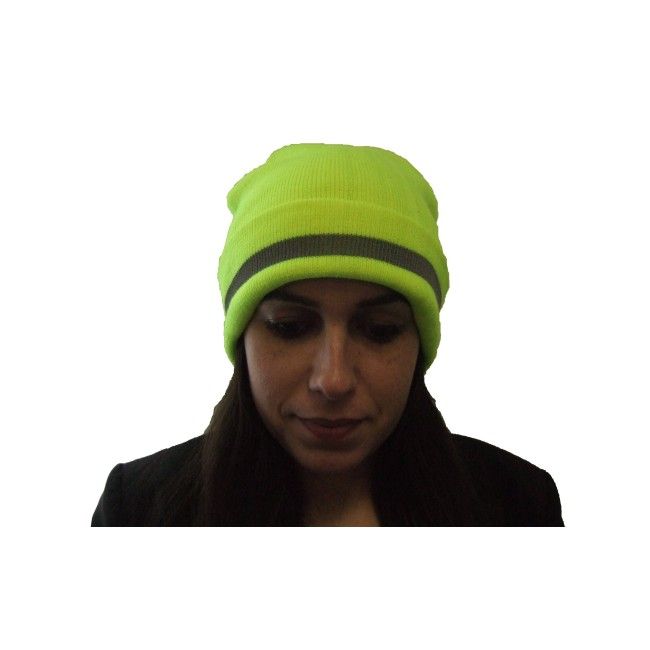 Tuque en acrylique jaune haute-visibilité, Sylprotec