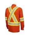 Safety shirt, orange Hi-vis, FR-TECH 7 oz fireproof, size small to 4XL, Pioneer V2540460, model 7743, sold by unit