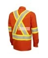 Safety shirt, orange Hi-vis, FR-TECH 7 oz fireproof, size small to 4XL, Pioneer V2540460, model 7743, sold by unit