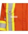 Safety shirt, orange Hi-vis, FR-TECH 7 oz fireproof, size small to 4XL, Pioneer V2540460, model 7743, sold by unit