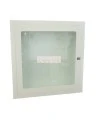 Recessed cabinet for fire hose of 75 to 100 ft and fire extinguisher of 5 or 10 lb, white