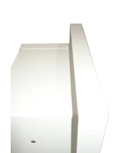 Semi-recessed built-in cabinet for 5 lbs powder fire extinguishers, pre-painted white