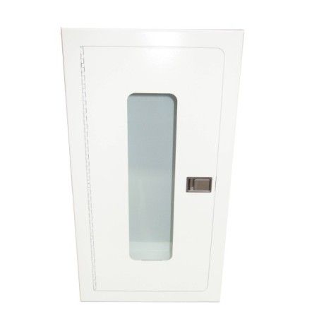 Cabinet semi-encastré pour extincteurs à poudre de 5 lbs, pré-peint en blanc