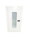 Semi-recessed built-in cabinet for 5 lbs powder fire extinguishers, pre-painted white