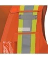 Pioneer orange high-visibility safety vest, class 2, level 2, detachable, 5 pockets, sold individually