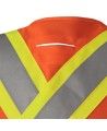 Pioneer orange high-visibility safety vest, class 2, level 2, detachable, 5 pockets, sold individually