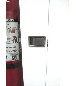 Recessed built-in cabinet for 10 lbs powder fire extinguishers, pre-painted flat white