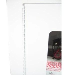 Recessed built-in cabinet for 10 lbs powder fire extinguishers, pre-painted flat white