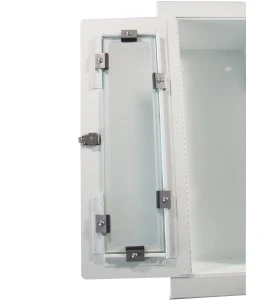 Recessed built-in cabinet for 10 lbs powder fire extinguishers, pre-painted flat white