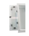 Recessed built-in cabinet for 10 lbs powder fire extinguishers, pre-painted flat white