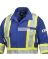 Women's 100% flame-resistant 7 oz , Pioneer 7704W royal blue safety coverall,ARC 2, with high-visibility reflective stripes