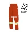 Pantalon cargo ignifugé Pioneer FR-tech 7 oz, Arc 2, modèle 7765 orange Hi-Vis, bandes haute visibilité, en grandeurs variées