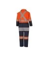 Combinaison de protection Pioneer pour femme en poly/coton 7 oz V2021450 modèle 5514WBB orange/bleue marine vendue à l'unité