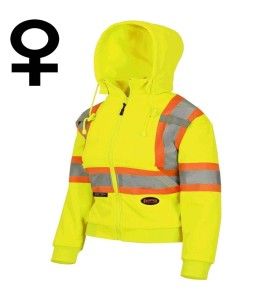 Kangourou Pioneer en polaire jaune fait de polyester 10.5 oz haute visibilité pour femme, vendu à l’unité
