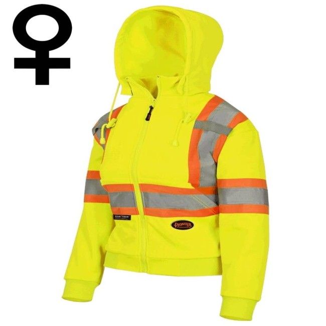 Kangourou Pioneer en polaire jaune fait de polyester 10.5 oz haute visibilité pour femme, vendu à l’unité Kangourou Pioneer en polaire jaune fait de polyester 10.5 oz haute visibilité pour femme, vendu à l’unité