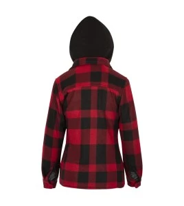 Chandail à capuchon matelassé en molleton pour femme de couleur rouge et noir, chemise de chasse, vendu à l’unité