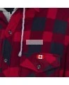 Chandail à capuchon matelassé en molleton pour homme de couleur rouge et noir, chemise de chasse, vendu à l’unité