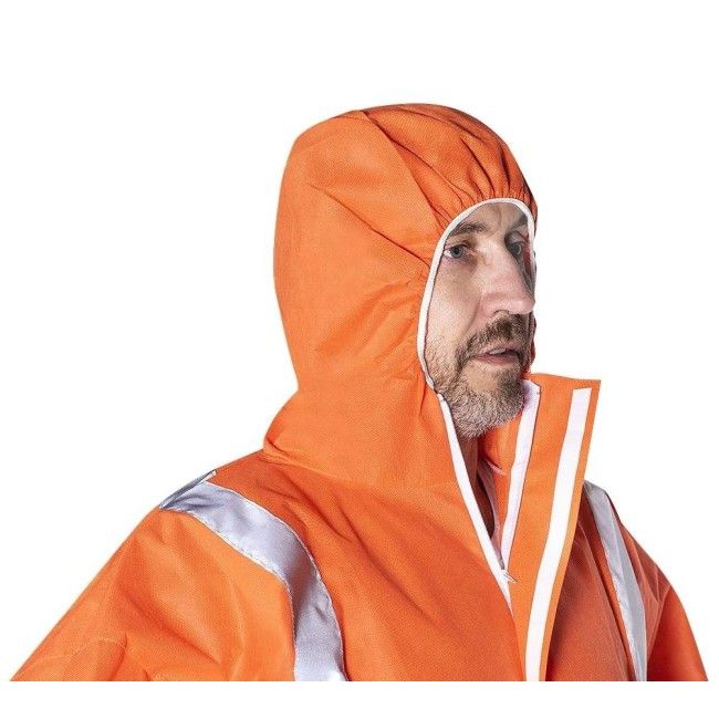 Moto Doublure Motard Nylon Étanche Réfléchissante Combinaison Antipluie Orange XL