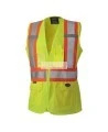 Pioneer woman yellow high-visibility safety vest, class 2, level 2, 9 pockets, sold individually