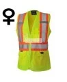 Pioneer woman yellow high-visibility safety vest, class 2, level 2, 9 pockets, sold individually