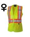 Veste de sécurité Pioneer haute visibilité jaune pour femme classe 2, niveau 2, 9 poches, XS à 3XL