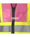 Veste de sécurité Pioneer 139PK rose pour femme, classe 1, niveau 2, 9 poches, XS à 3XL