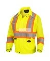 Pioneer woman yellow high-visibility safety jacket, class 2, level 2, 5 pockets, front zip