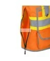 Veste d'arpenteur Pioneer pour femme orange haute visibilité modèle 6692W, 150 deniers tissé en sergé, 15 poches
