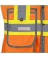 Veste d'arpenteur Pioneer pour femme orange haute visibilité modèle 6692W, 150 deniers tissé en sergé, 15 poches