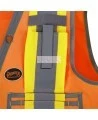 Veste d'arpenteur Pioneer pour femme orange haute visibilité modèle 6692W, 150 deniers tissé en sergé, 15 poches